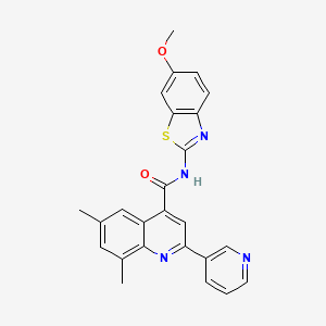 N-(6-methoxy-1,3-benzothiazol-2-yl)-6,8-dimethyl-2-(3-pyridinyl)-4-quinolinecarboxamide