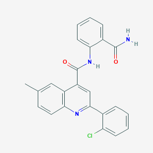 molecular formula C24H18ClN3O2 B3504250 N-[2-(aminocarbonyl)phenyl]-2-(2-chlorophenyl)-6-methyl-4-quinolinecarboxamide 