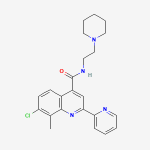 7-chloro-8-methyl-N-[2-(1-piperidinyl)ethyl]-2-(2-pyridinyl)-4-quinolinecarboxamide