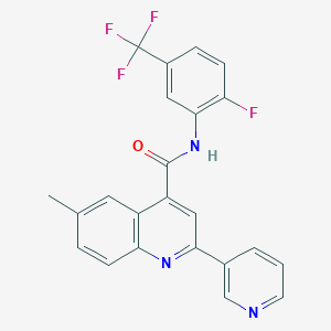 molecular formula C23H15F4N3O B3504265 N-[2-fluoro-5-(trifluoromethyl)phenyl]-6-methyl-2-(3-pyridinyl)-4-quinolinecarboxamide 