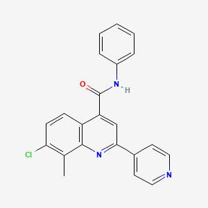 molecular formula C22H16ClN3O B3504272 7-chloro-8-methyl-N-phenyl-2-(4-pyridinyl)-4-quinolinecarboxamide 