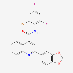 2-(1,3-benzodioxol-5-yl)-N-(2-bromo-4,6-difluorophenyl)-4-quinolinecarboxamide