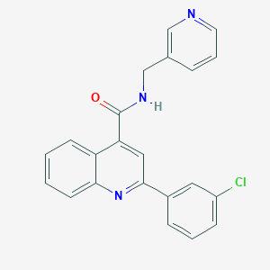 molecular formula C22H16ClN3O B3504285 2-(3-chlorophenyl)-N-(3-pyridinylmethyl)-4-quinolinecarboxamide 