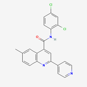molecular formula C22H15Cl2N3O B3504293 N-(2,4-dichlorophenyl)-6-methyl-2-(4-pyridinyl)-4-quinolinecarboxamide 