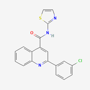 molecular formula C19H12ClN3OS B3504294 2-(3-chlorophenyl)-N-1,3-thiazol-2-yl-4-quinolinecarboxamide 