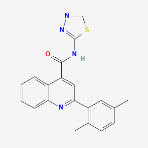 molecular formula C20H16N4OS B3504303 2-(2,5-dimethylphenyl)-N-1,3,4-thiadiazol-2-yl-4-quinolinecarboxamide 