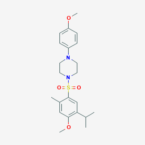 molecular formula C22H30N2O4S B350433 1-[(5-Isopropyl-4-methoxy-2-methylphenyl)sulfonyl]-4-(4-methoxyphenyl)piperazine CAS No. 847240-16-8