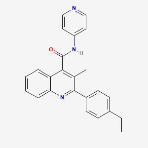 molecular formula C24H21N3O B3504331 2-(4-ethylphenyl)-3-methyl-N-4-pyridinyl-4-quinolinecarboxamide 