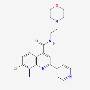molecular formula C22H23ClN4O2 B3504361 7-chloro-8-methyl-N-[2-(4-morpholinyl)ethyl]-2-(4-pyridinyl)-4-quinolinecarboxamide 