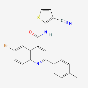 molecular formula C22H14BrN3OS B3504363 6-bromo-N-(3-cyano-2-thienyl)-2-(4-methylphenyl)-4-quinolinecarboxamide 