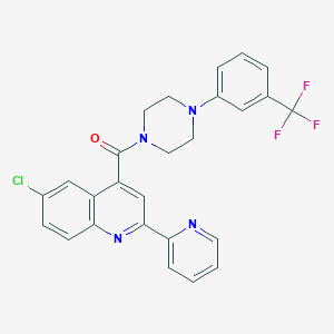 6-chloro-2-(2-pyridinyl)-4-({4-[3-(trifluoromethyl)phenyl]-1-piperazinyl}carbonyl)quinoline