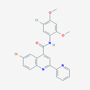 6-bromo-N-(5-chloro-2,4-dimethoxyphenyl)-2-(2-pyridinyl)-4-quinolinecarboxamide