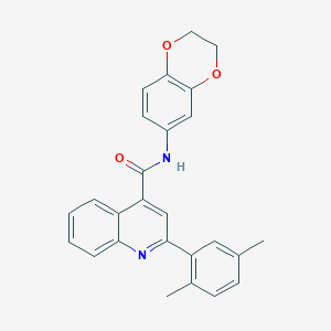 molecular formula C26H22N2O3 B3504387 N-(2,3-dihydro-1,4-benzodioxin-6-yl)-2-(2,5-dimethylphenyl)-4-quinolinecarboxamide 