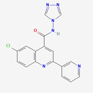 6-chloro-2-(3-pyridinyl)-N-4H-1,2,4-triazol-4-yl-4-quinolinecarboxamide