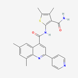molecular formula C24H22N4O2S B3504394 N-[3-(aminocarbonyl)-4,5-dimethyl-2-thienyl]-6,8-dimethyl-2-(4-pyridinyl)-4-quinolinecarboxamide 