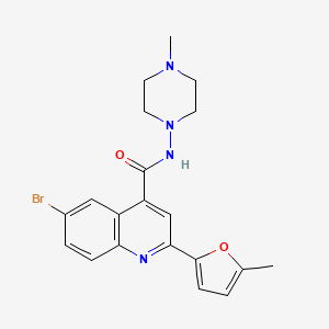 molecular formula C20H21BrN4O2 B3504400 6-bromo-2-(5-methyl-2-furyl)-N-(4-methyl-1-piperazinyl)-4-quinolinecarboxamide 