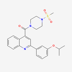 molecular formula C24H27N3O4S B3504407 2-(3-isopropoxyphenyl)-4-{[4-(methylsulfonyl)-1-piperazinyl]carbonyl}quinoline 