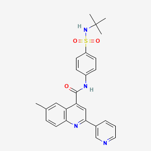 molecular formula C26H26N4O3S B3504414 N-{4-[(tert-butylamino)sulfonyl]phenyl}-6-methyl-2-(3-pyridinyl)-4-quinolinecarboxamide 