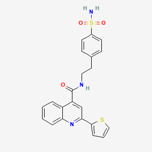 molecular formula C22H19N3O3S2 B3504415 N-{2-[4-(aminosulfonyl)phenyl]ethyl}-2-(2-thienyl)-4-quinolinecarboxamide 