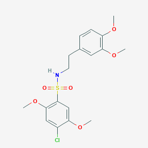 molecular formula C18H22ClNO6S B350443 4-chloro-N-[2-(3,4-dimethoxyphenyl)ethyl]-2,5-dimethoxybenzenesulfonamide CAS No. 873586-74-4