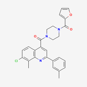 molecular formula C27H24ClN3O3 B3504430 7-chloro-4-{[4-(2-furoyl)-1-piperazinyl]carbonyl}-8-methyl-2-(3-methylphenyl)quinoline 