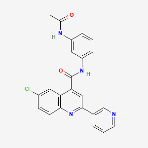 molecular formula C23H17ClN4O2 B3504443 N-[3-(acetylamino)phenyl]-6-chloro-2-(3-pyridinyl)-4-quinolinecarboxamide 