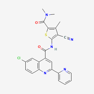 6-chloro-N-{3-cyano-5-[(dimethylamino)carbonyl]-4-methyl-2-thienyl}-2-(2-pyridinyl)-4-quinolinecarboxamide