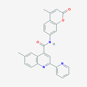6-methyl-N-(4-methyl-2-oxo-2H-chromen-7-yl)-2-(2-pyridinyl)-4-quinolinecarboxamide