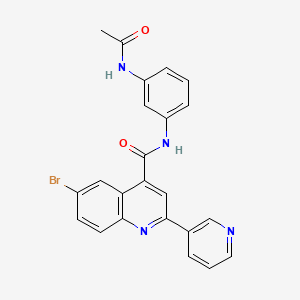 molecular formula C23H17BrN4O2 B3504487 N-[3-(acetylamino)phenyl]-6-bromo-2-(3-pyridinyl)-4-quinolinecarboxamide 