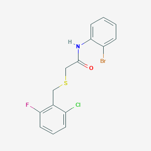 molecular formula C15H12BrClFNOS B3504509 N-(2-bromophenyl)-2-[(2-chloro-6-fluorobenzyl)thio]acetamide 