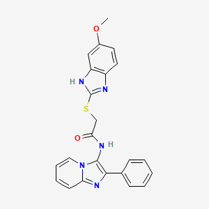 2-[(5-methoxy-1H-benzimidazol-2-yl)thio]-N-(2-phenylimidazo[1,2-a]pyridin-3-yl)acetamide