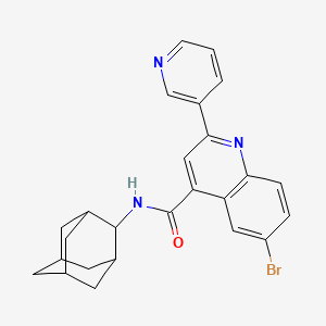 molecular formula C25H24BrN3O B3504530 N-2-adamantyl-6-bromo-2-(3-pyridinyl)-4-quinolinecarboxamide 