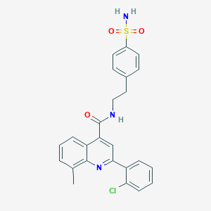 molecular formula C25H22ClN3O3S B3504537 N-{2-[4-(aminosulfonyl)phenyl]ethyl}-2-(2-chlorophenyl)-8-methyl-4-quinolinecarboxamide 