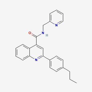molecular formula C25H23N3O B3504539 2-(4-propylphenyl)-N-(2-pyridinylmethyl)-4-quinolinecarboxamide 