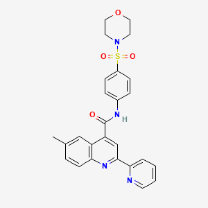 6-methyl-N-[4-(4-morpholinylsulfonyl)phenyl]-2-(2-pyridinyl)-4-quinolinecarboxamide