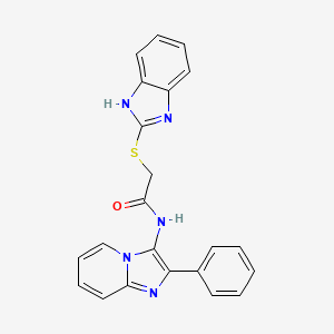 molecular formula C22H17N5OS B3504565 2-(1H-benzimidazol-2-ylthio)-N-(2-phenylimidazo[1,2-a]pyridin-3-yl)acetamide 