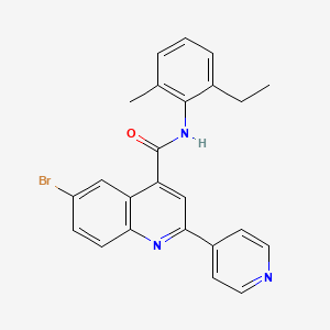 6-bromo-N-(2-ethyl-6-methylphenyl)-2-(4-pyridinyl)-4-quinolinecarboxamide