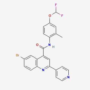 6-bromo-N-[4-(difluoromethoxy)-2-methylphenyl]-2-(4-pyridinyl)-4-quinolinecarboxamide