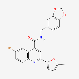 N-(1,3-benzodioxol-5-ylmethyl)-6-bromo-2-(5-methyl-2-furyl)-4-quinolinecarboxamide