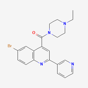 molecular formula C21H21BrN4O B3504644 6-bromo-4-[(4-ethyl-1-piperazinyl)carbonyl]-2-(3-pyridinyl)quinoline 