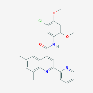 N-(5-chloro-2,4-dimethoxyphenyl)-6,8-dimethyl-2-(2-pyridinyl)-4-quinolinecarboxamide