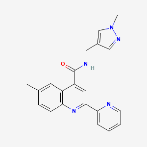 6-methyl-N-[(1-methyl-1H-pyrazol-4-yl)methyl]-2-(2-pyridinyl)-4-quinolinecarboxamide