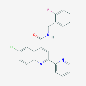 6-chloro-N-(2-fluorobenzyl)-2-(2-pyridinyl)-4-quinolinecarboxamide