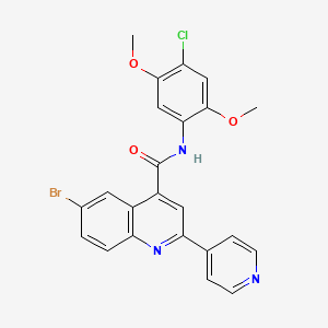 molecular formula C23H17BrClN3O3 B3504726 6-bromo-N-(4-chloro-2,5-dimethoxyphenyl)-2-(4-pyridinyl)-4-quinolinecarboxamide 