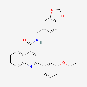 N-(1,3-benzodioxol-5-ylmethyl)-2-(3-isopropoxyphenyl)-4-quinolinecarboxamide