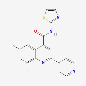 molecular formula C20H16N4OS B3504733 6,8-dimethyl-2-(4-pyridinyl)-N-1,3-thiazol-2-yl-4-quinolinecarboxamide 