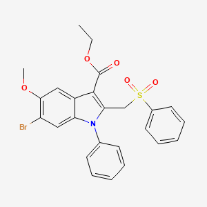 ethyl 6-bromo-5-methoxy-1-phenyl-2-[(phenylsulfonyl)methyl]-1H-indole-3-carboxylate