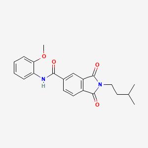 N-(2-methoxyphenyl)-2-(3-methylbutyl)-1,3-dioxo-5-isoindolinecarboxamide