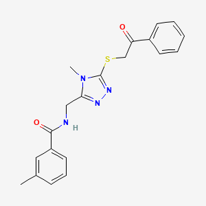 molecular formula C20H20N4O2S B3504758 3-methyl-N-({4-methyl-5-[(2-oxo-2-phenylethyl)thio]-4H-1,2,4-triazol-3-yl}methyl)benzamide 