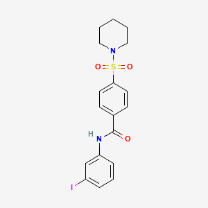 molecular formula C18H19IN2O3S B3504771 N-(3-iodophenyl)-4-(1-piperidinylsulfonyl)benzamide 